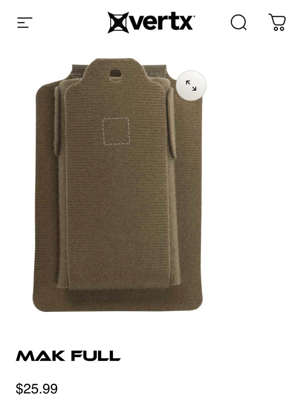 NWT Vertx Tactigami MAK Full - Mags and Kit Holster  - tan